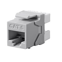 Monoprice Cat6 RJ45 180-Degree Dual IDC Keystone for 22-24AWG Solid Wire, Gray