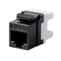 Monoprice Cat6 Punch Down Short Body 180-Degree Keystone Jack for 22-24AWG Solid Wire, Black