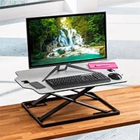 Workstream by Monoprice Ultra-Slim Sit-Stand Table Desk Converter, White