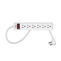 6 Outlet Power Strip with 3ft Cord, White
