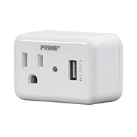 1 Outlet Surge Protector Wall Tap with 2.4A USB Charging Port, 150 Joules, White