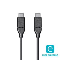 Monoprice Essentials USB Type-C to Type-C 2.0 Cable - 480Mbps, 5A, 30/26AWG, Black, 2m (6.6 ft)