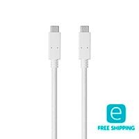 Monoprice Essentials USB Type-C to Type-C 3.1 Gen 1 Cable - 5Gbps, 3A, 30AWG, White, 2m (6.6 ft)