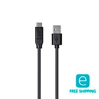 Monoprice Essentials USB USB-C to USB USB-A 2.0 Cable - 480Mbps  3A  26AWG  Black  3m (9.8ft)