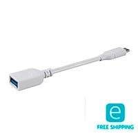Monoprice Essentials USB Type-C to USB Type-A Female 3.1 Gen 1 Extension Cable - 5Gbps, 3A, 30AWG, White, 0.5ft