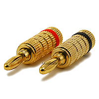 Monoprice 1 PAIR OF High-Quality Gold Plated Speaker Banana Plugs, Closed Screw Type