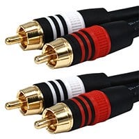 Monoprice 50ft Premium 2 RCA Plug/2 RCA Plug M/M 22AWG Cable - Black