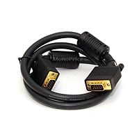 Monoprice 3ft SVGA Super VGA M/M Monitor Cable with Ferrites (Gold Plated)