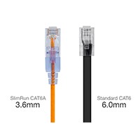 Monoprice SlimRun Cat6A Ethernet Patch Cable - Snagless RJ45, UTP, Pure Bare Copper Wire, 10G, 30AWG, 6in, Yellow, 5-Pack