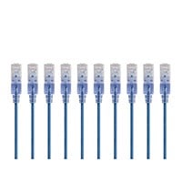 10-Pack Monoprice Cat6A 6in Blue Patch Cable