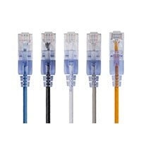Monoprice Cat6A 5ft 5-Color 5-Pk Patch Cable, UTP, 30AWG, 10G, Pure Bare Copper, Snagless RJ45, SlimRun Series Ethernet Cable