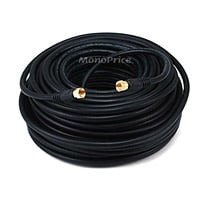 Monoprice 100ft RG6 (18AWG) 75Ohm, Quad Shield, CL2 Coaxial Cable with F Type Connector - Black