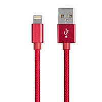 Monoprice Palette Series Apple MFi Certified Lightning to USB Charge and Sync Cable, 1.5ft Red