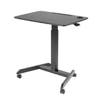 Workstream by Monoprice Gas-Lift Height Adjustable Sit-Stand Mobile Rolling Laptop Computer Desk, Black