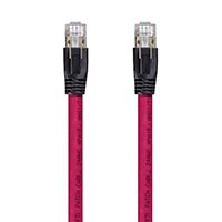 Monoprice Cat8 1ft Red Patch Cable, Double Shielded (S/FTP), 24AWG, 2GHz, 40G, Pure Bare Copper, Snagless RJ45, Entegrade Series Ethernet Cable