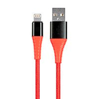 Monoprice AtlasFlex Series Durable Apple MFi Certified Lightning to USB Type-A Charge and Sync Kevlar-Reinforced Nylon-Braid Cable, 1.5ft, Red