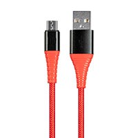 Monoprice AtlasFlex Series Durable USB 2.0 Micro B to Type-A Charge & Sync Kevlar-Reinforced Nylon-Braid Cable, 1.5ft, Red