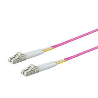 Monoprice OM4 Fiber Optic Cable - LC/LC, 50/125 Type, Multi-Mode, 10GB, LSZH, Purple, 2m, Corning