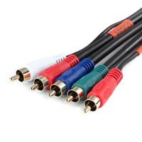Monoprice 6ft 22AWG 5-RCA Component Video/Audio Coaxial Cable (RG-59/U) - Black