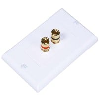 Monoprice High Quality Banana Binding Post Two-Piece Inset Wall Plate for 1 Speaker - Coupler Type