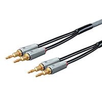 Monolith by Monoprice 14AWG Oxygen Free Copper Multi-Strand Conductors PE Insulated Speaker Wire with Gold Plated Banana Plug Connectors, 6ft - Pair
