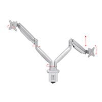 Workstream by Monoprice Dual Monitor Adjustable Gas Spring Desk Mount for 15~34in Monitors, Silver