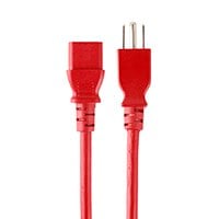 Monoprice Power Cord - NEMA 5-15P to IEC 60320 C13, 18AWG, 10A/1250W, 125V, 3-Prong, 2ft, Red