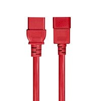 Monoprice Power Cord - IEC 60320 C20 to IEC 60320 C13, 14AWG, 15A/1875W, 3-Prong, SJT, Red, 3ft