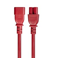 Monoprice Heavy Duty Power Cable - IEC 60320 C14 to IEC 60320 C15, 14AWG, 15A/1875W, SJT, 125V, Red, 6ft