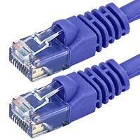 Monoprice Cat5e Ethernet Patch Cable - Snagless RJ45, Stranded, 350Mhz, UTP, Pure Bare Copper Wire, 24AWG, 2ft, Purple