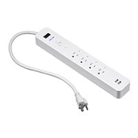 STITCH by Monoprice Wireless Smart Power Strip, 4 Individually Controlled Outlets, 2 Always-On USB Ports 15A, Works with Alexa and Google Home for Touchless Voice Control, No Hub Required
