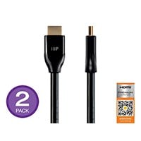 Monoprice 4K Certified Premium High Speed HDMI Cable 3ft - 18Gbps Black - 2 Pack