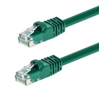Monoprice Cat6 2ft Green Patch Cable, UTP, 24AWG, 550MHz, Pure Bare Copper, Snagless RJ45, Fullboot Series Ethernet Cable