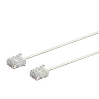 Micro SlimRun Cat6 Ethernet Patch Cable - Stranded, 550MHz, UTP, Pure Bare Copper Wire, 32AWG, 0.5ft, White