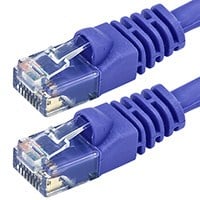 Monoprice Cat6 2ft Purple Patch Cable, UTP, 24AWG, 550MHz, Pure Bare Copper, Snagless RJ45, Fullboot Series Ethernet Cable