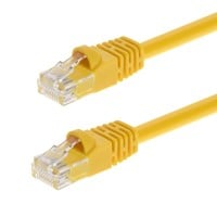 Monoprice Cat6 2ft Yellow Patch Cable, UTP, 24AWG, 550MHz, Pure Bare Copper, Snagless RJ45, Fullboot Series Ethernet Cable