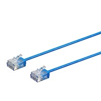 Micro SlimRun Cat6 Ethernet Patch Cable - Stranded, 550MHz, UTP, Pure Bare Copper Wire, 32AWG, 14ft, Blue