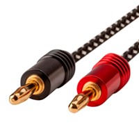 Affinity Premium 14AWG Braided Speaker Wire with Gold Plated Banana Plug Connectors, 3ft 4-Pack