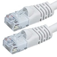 Monoprice Cat6 5ft White Patch Cable, UTP, 24AWG, 550MHz, Pure Bare Copper, Snagless RJ45, Fullboot Series Ethernet Cable