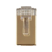 8P8C Gold Shielded RJ45 Plug with Inserts for Cat6a Ethernet Cable 25pcs/pack