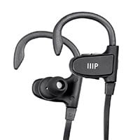 Monoprice Move Waterproof Sweatproof IPX7 Wireless Bluetooth Earphones with Adjustable Ear Hooks, Built-In Mic, Qualcomm cVc 6.0 Echo Cancelling and Noise Suppression, and Qualcomm aptX Audio