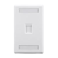 Wall Plate for Keystone with Label Window, 1 Hole, White