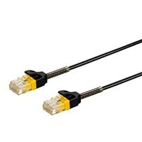 Monoprice Cat6 10ft Black Reinforced Patch Cable, UTP, 30AWG, 550MHz, Pure Bare Copper, Snagless RJ45, SlimRun Series Ethernet Cable