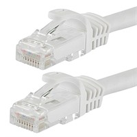 FLEXboot Cat6 Ethernet Patch Cable - Snagless RJ45, Stranded, 550MHz, UTP, Pure Bare Copper Wire, 24AWG, 10m, White, 5 pack