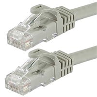 Flexboot Cat6 Ethernet Patch Cable - Snagless RJ45, Stranded, 550MHz, UTP, Pure Bare Copper Wire, 24AWG, 10m, Gray, 5 pack
