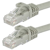 FLEXboot Cat6 Ethernet Patch Cable - Snagless RJ45, Stranded, 550MHz, UTP, Pure Bare Copper Wire, 24AWG, 15m, Gray, 5 pack