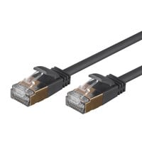 SlimRun Cat6A Ethernet Patch Cable - Snagless RJ45, Stranded, S/STP, Pure Bare Copper Wire, 36AWG, 0.5m, Black, 5 pack