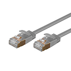 SlimRun Cat6A Ethernet Patch Cable - Snagless RJ45, Stranded, S/STP, Pure Bare Copper Wire, 36AWG, 1m, Gray, 5 pack