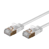 SlimRun Cat6A Ethernet Patch Cable - Snagless RJ45, Stranded, S/STP, Pure Bare Copper Wire, 36AWG, 1m, White, 5 pack