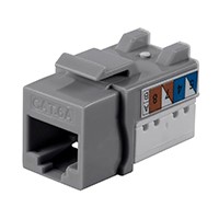 Monoprice Cat6A RJ45 Dual IDC 90-Degree Keystone Jack for 22-26AWG Stranded/Solid Wire, w/Zip Tie Anchor, Gray, 25-Pk